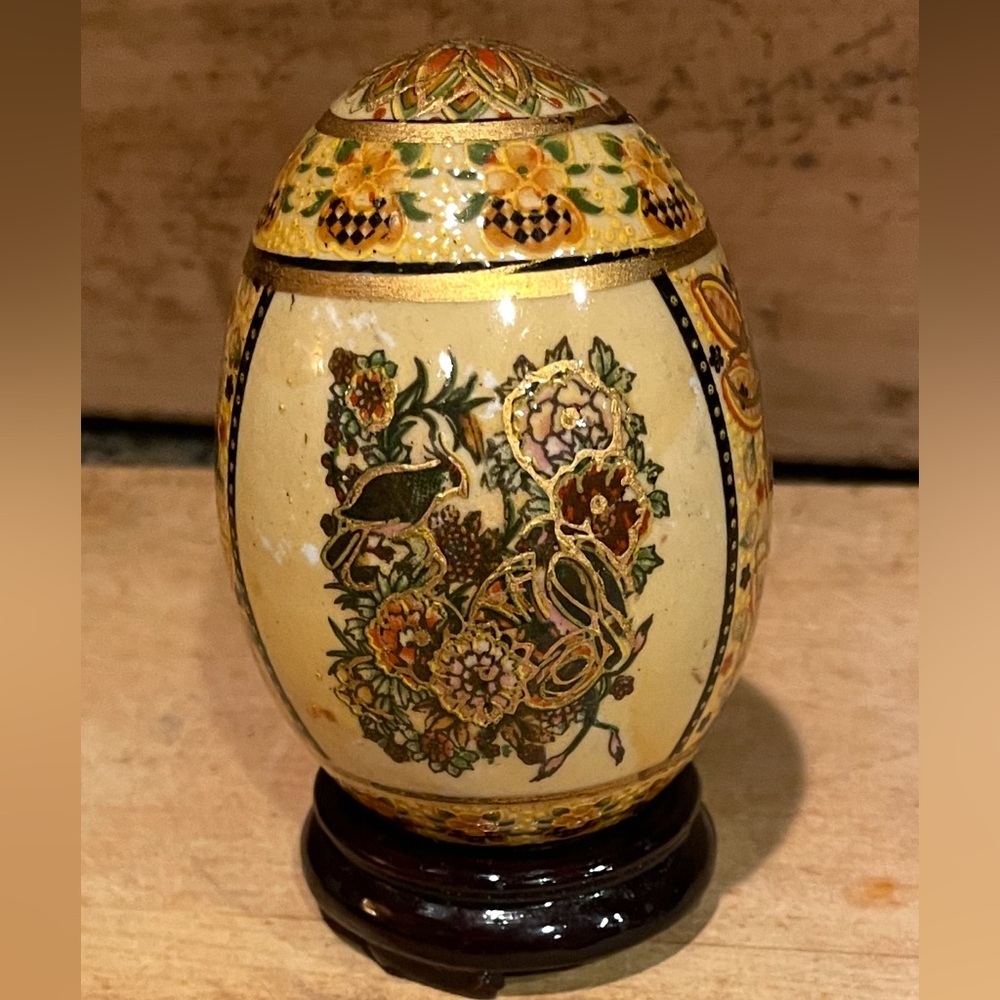 Hand painted decorative porcelain egg